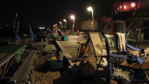 A picture of the dock at night