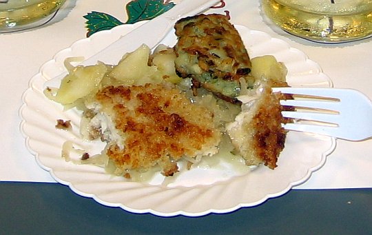 striped bass with sauerkraut