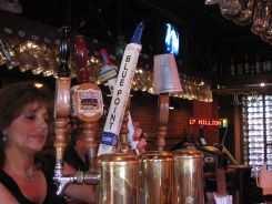 A bartender at BrickHouse Brewery