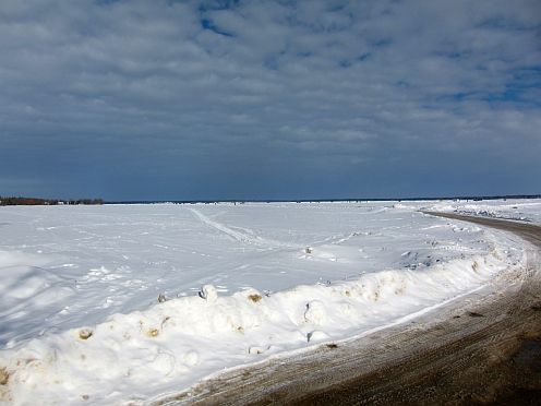 A frozen lake