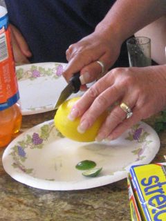 Cutting a lemon