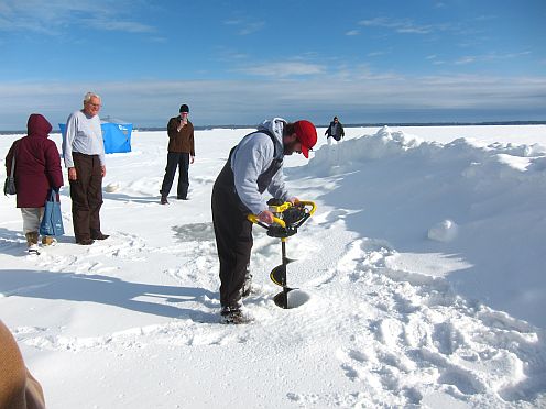 An ice auger.