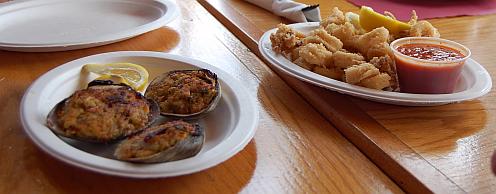 baked clams and fried squid