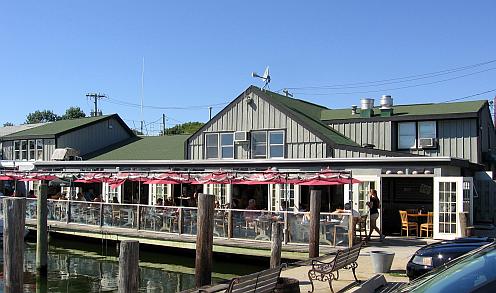 tables near the water