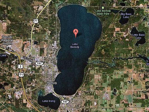 Satellite view of the lake.