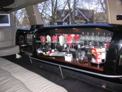 Inside the limo