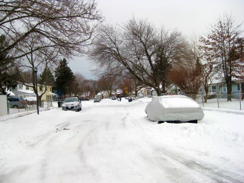 snow covered street