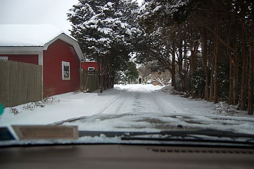 country road covered in snow