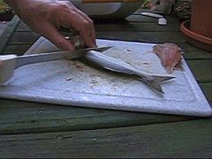 snapper on cutting board