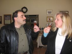 Tasting wine at Pugliese Vinyards