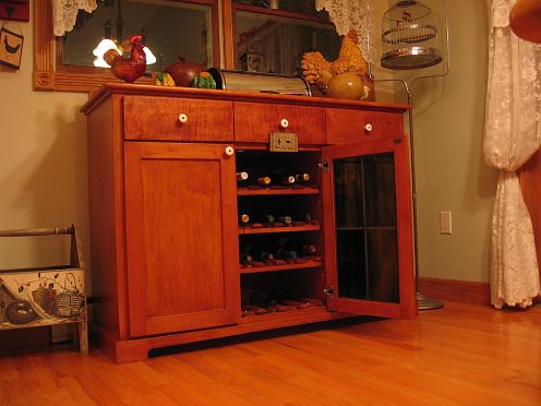 Cabinet with door open