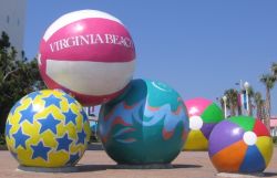 Beach ball sculpture at Virginia Beach