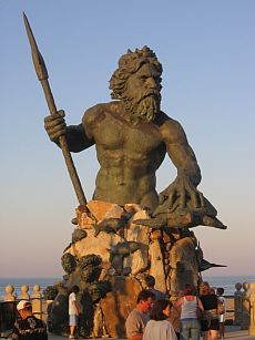 A giant statue of Neptune