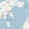 Einstein's Summer Cottage in Southold (orange pin)